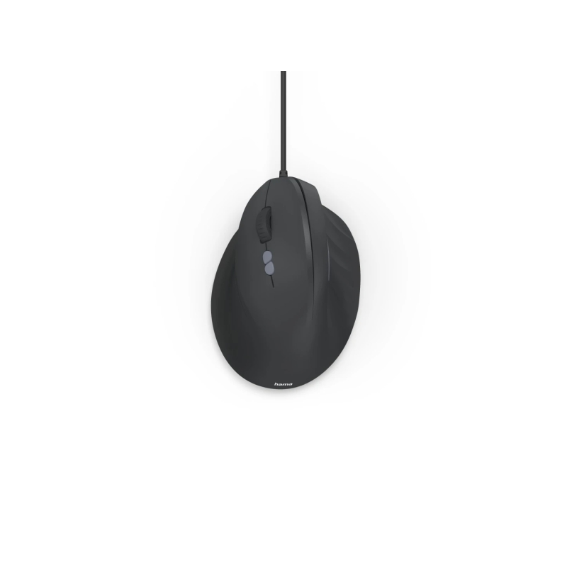 Souris optique verticale Hama ECM-500L pour gauchers - 1800 dpi - Câble de 180 cm - Ergonomique - Silencieuse - 7 boutons - 8,6