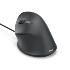 Souris optique verticale Hama ECM-500L pour gauchers - 1800 dpi - Câble de 180 cm - Ergonomique - Silencieuse - 7 boutons - 8,6