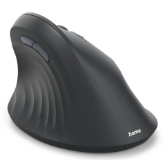 Souris optique verticale sans fil Hama EWM-500R pour droitiers - 1600 dpi - Ergonomique - 7 boutons - Portée de 10 m - Silencieu