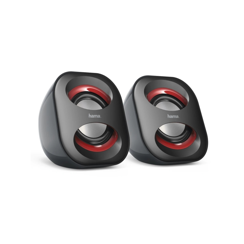 Haut-parleurs de bureau Hama - Câble de 8,2 cm - Fréquence jusqu'à 20 GHz - Prise jack 3,5 mm - USB-A - Dimensions : 7,2 x 7,5 x