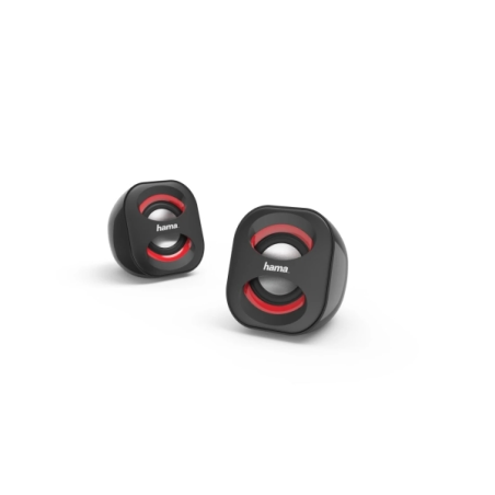 Haut-parleurs de bureau Hama - Câble de 8,2 cm - Fréquence jusqu'à 20 GHz - Prise jack 3,5 mm - USB-A - Dimensions : 7,2 x 7,5 x