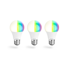 Hama Lot de 3 ampoules LED connectées E27 - Puissance 8,5 W - RGBW - Wi-Fi - Compatible assistant vocal - Contrôle via applicati