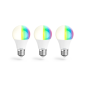 Hama Lot de 3 ampoules LED connectées E27 - Puissance 8,5 W - RGBW - Wi-Fi - Compatible assistant vocal - Contrôle via applicati