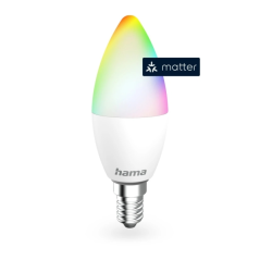 Ampoule LED connectée Hama E14 - Puissance 4,9 W - RGBW - Wi-Fi - Compatible assistant vocal - Contrôle via application - Forme