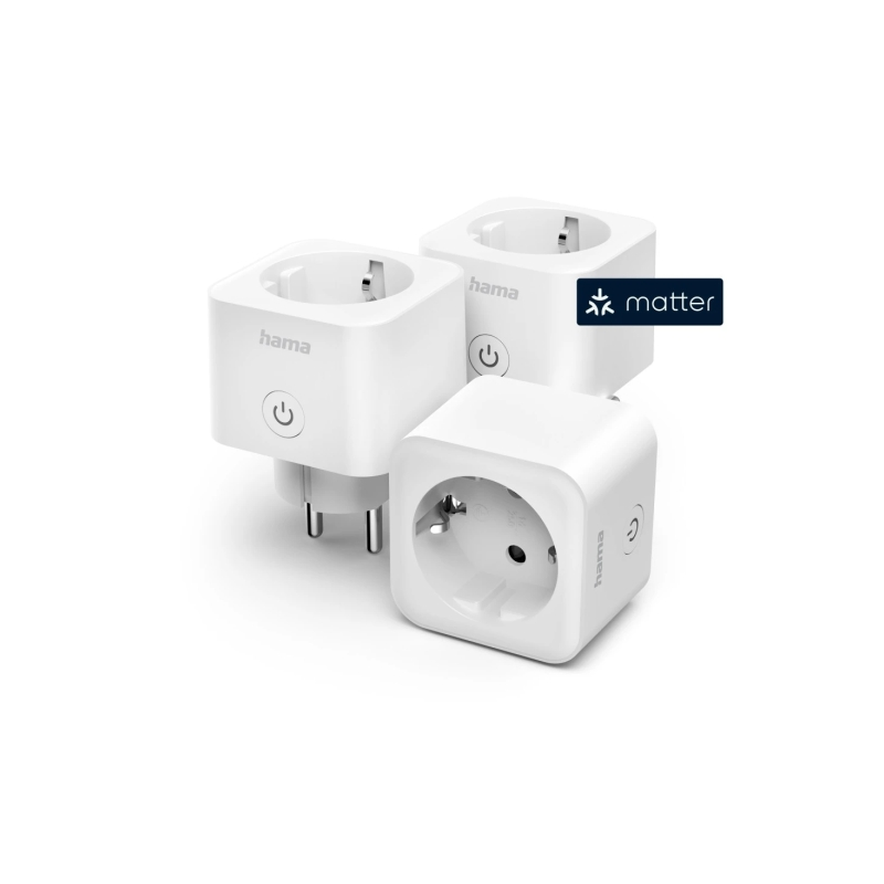 Hama Lot de 3 prises connectées Wi-Fi - Puissance jusqu'à 3680 W - Wi-Fi - Minuterie - Indice de protection IP20 - Compatible av