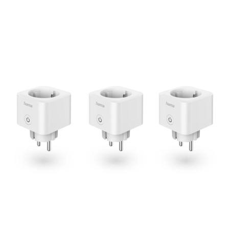 Hama Lot de 3 prises connectées Wi-Fi - Puissance jusqu'à 3680 W - Wi-Fi - Minuterie - Indice de protection IP20 - Compatible av