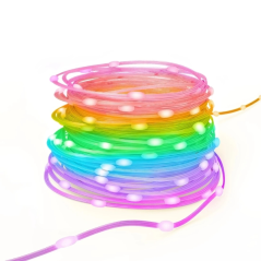 Bande LED RGB intelligente Hama - Longueur : 10 m - Indice de protection IP65 - Câble d'alimentation de 1,5 m - Wi-Fi - Multicol