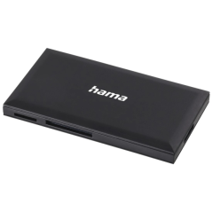Lecteur de cartes Hama - CompactFlash - Compatible SD et micro-SD - Connexion USB-A - 90,3 x 9 x 50,3 mm - Noir