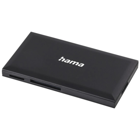 Lecteur de cartes Hama - CompactFlash - Compatible SD et micro-SD - Connexion USB-A - 90,3 x 9 x 50,3 mm - Noir