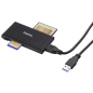 Lecteur de cartes Hama - CompactFlash - Compatible SD et micro-SD - Connexion USB-A - 90,3 x 9 x 50,3 mm - Noir