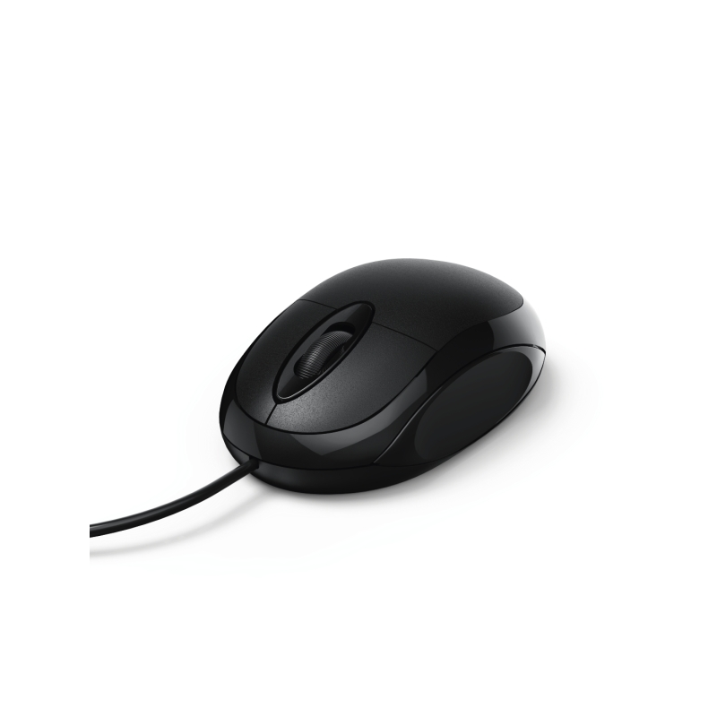 Souris optique Hama MC-100 1000 dpi - Câble de 130 cm - 3 boutons - Ambidextre - 5,5 x 3,3 x 10 cm - Noire