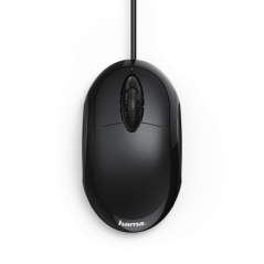 Souris optique Hama MC-100 1000 dpi - Câble de 130 cm - 3 boutons - Ambidextre - 5,5 x 3,3 x 10 cm - Noire