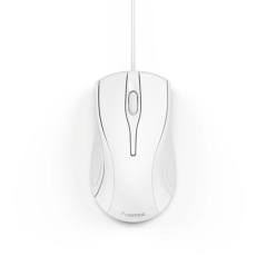 Souris optique Hama MC-200 1000 dpi - Câble de 150 cm - 3 boutons - Ambidextre - 6,4 x 3,7 x 11,4 cm - Blanche