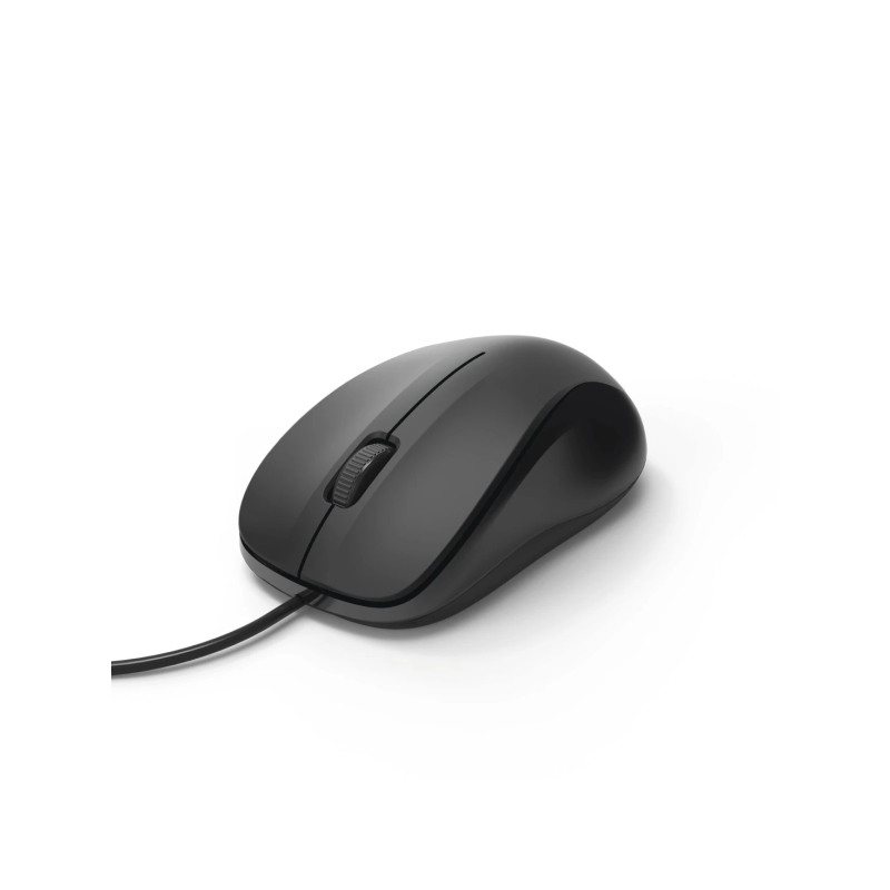 Souris optique Hama CM-300 1200 dpi - Câble de 180 cm - 3 boutons - Silencieuse - Ambidextre - 5,8 x 3,7 x 10,3 cm - Noire