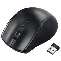 Souris optique sans fil Hama pour gauchers, 1200 dpi, 6 boutons, connexion radiofréquence, noire
