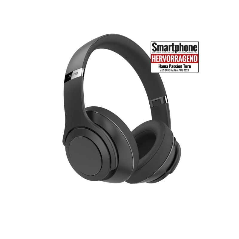 Casque Hama Passion Turn avec microphone omnidirectionnel - Bluetooth - Portée de 10 m - Pliable - Arceau réglable - Assistant v