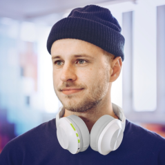 Casque supra-aural Hama avec arceau - Bluetooth - Autonomie jusqu'à 36 h - Pliable - Multifonction - Blanc