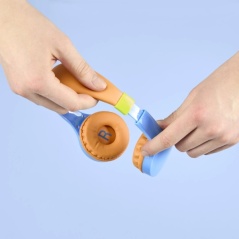 Casque audio Hama Kids Guard avec microphone - Câble de 1,2 m - Prise jack 3,5 mm - Arceau réglable - Orange