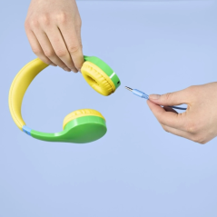 Casque audio Hama Kids Guard avec microphone - Câble de 1,2 m - Prise jack 3,5 mm - Arceau réglable - Vert