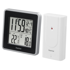 Station météo Hama EWS Intro - Horloge - Capteur extérieur - Radiofréquence - Thermomètre - Hygromètre - 9,5 x 3 x 9,5 cm - Noir