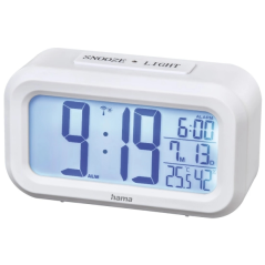 Radio-réveil Hama RC 660 - Thermomètre - Hygromètre - Affichage numérique - Fonction snooze - 2 alarmes configurables - 11,8 x 4
