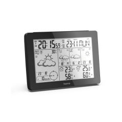 Station météo Hama Meteotime - Horloge - Prévisions météo - Capteur extérieur - Radiofréquence - Thermomètre - Hygromètre - 15,3