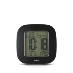 Radio-réveil Hama RC 45 - Affichage numérique - Thermomètre - Fonction snooze - Fuseau horaire réglable - 7,8 x 4 x 7,8 cm - Noi