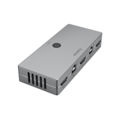 Commutateur KVM Hama Connect2Switch - Vitesse jusqu'à 480 Mbit/s - HDMI 4K - 3 ports USB-A - Gris