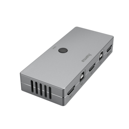 Commutateur KVM Hama Connect2Switch - Vitesse jusqu'à 480 Mbit/s - HDMI 4K - 3 ports USB-A - Gris