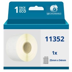✅ Rouleau étiquette compatible DYMO 11352 grandes étiquettes de retour, 25mm x 54mm couleur Blanc en stock