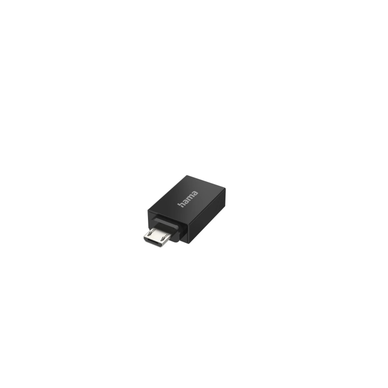 Adaptateur USB Hama Essential - Micro USB mâle vers USB femelle - 480 Mb/s - Fonction OTG - Noir