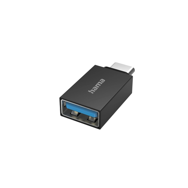 Adaptateur USB Hama Essential - USB-C mâle vers USB-A femelle - Vitesse jusqu'à 5 Gbit/s - Fonction OTG - Noir