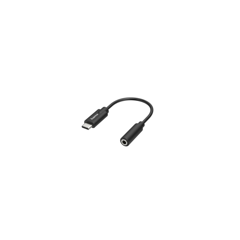 Câble adaptateur audio Hama Essential - USB-C mâle vers prise jack 3,5 mm femelle - Stéréo - Noir