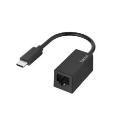 Adaptateur réseau Hama - USB-C mâle vers Ethernet RJ45 femelle - Noir