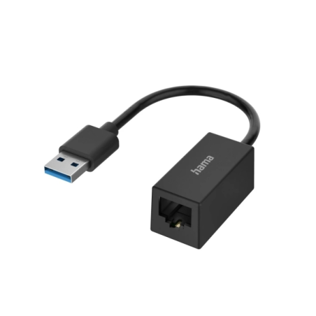 Adaptateur réseau Hama Essential - USB-A mâle - Ethernet RJ45 femelle - Vitesse jusqu'à 1 Gbit/s - Noir