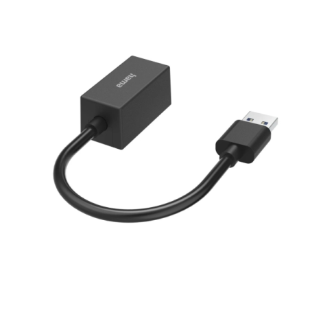 Adaptateur réseau Hama Essential - USB-A mâle - Ethernet RJ45 femelle - Vitesse jusqu'à 1 Gbit/s - Noir