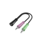 Câble adaptateur audio Hama Essential - 0,15 m - 2 prises jack mâles 3,5 mm - 1 prise jack femelle 3,5 mm - Noir