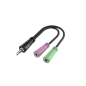Câble adaptateur audio Hama Essential - 0,15 m - 2 prises femelles 3,5 mm - 1 prise mâle 3,5 mm - 3 pôles - Noir