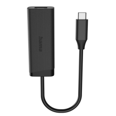 Adaptateur réseau Hama Essential - USB-C mâle vers Ethernet RJ45 femelle - Vitesse jusqu'à 2,5 Gbit/s - Noir