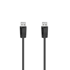Câble USB-A mâle Hama Essential - Longueur 1,5 m - Vitesse jusqu'à 480 Mbps - Double blindage - Noir