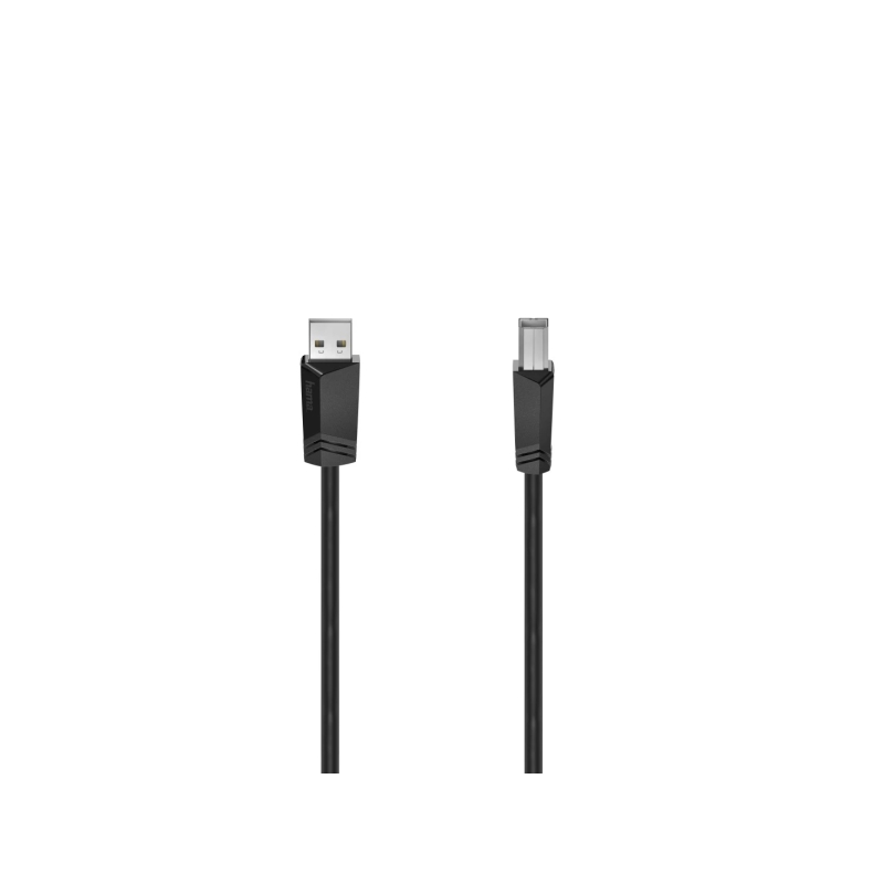 Câble USB Hama Essential - Longueur 1,5 m - USB-A mâle - USB-B mâle - Vitesse jusqu'à 480 Mbps - Double blindage - Noir