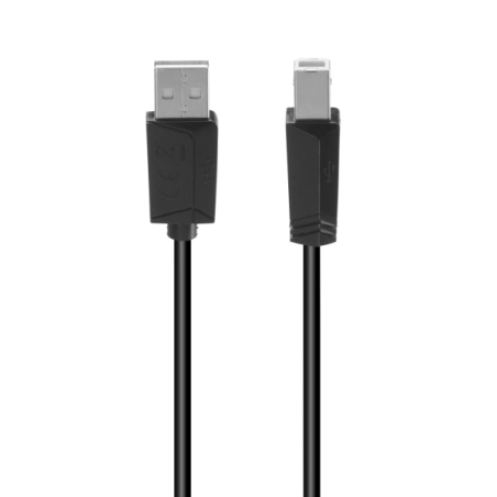 Câble USB Hama Essential - Longueur 3 m - USB-A mâle - USB-B mâle - Vitesse jusqu'à 480 Mbps - Double blindage - Noir