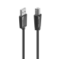 Câble USB Hama Essential - Longueur 3 m - USB-A mâle - USB-B mâle - Vitesse jusqu'à 480 Mbps - Double blindage - Noir