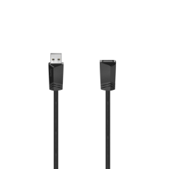 Câble d'extension USB-A mâle/femelle Hama Essential - Longueur 0,75 m - Vitesse jusqu'à 480 Mbit/s - Double blindage - Noir