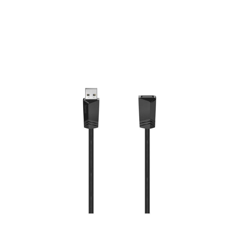 Câble d'extension USB-A mâle/femelle Hama Essential - Longueur : 3 m - Vitesse jusqu'à 480 Mbps - Double blindage - Noir