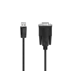 Câble adaptateur Hama Essential - Câble de 1,5 m - USB-A mâle - RS232 mâle - Couleur noire