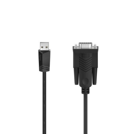 Câble adaptateur Hama Essential - Câble de 1,5 m - USB-A mâle - RS232 mâle - Couleur noire