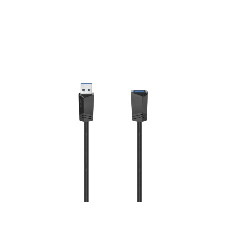 Câble d'extension USB-A mâle/femelle Hama Essential - Longueur 1,5 m - Vitesse jusqu'à 5 Gbit/s - Double blindage - Noir