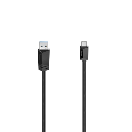 Câble USB Hama Essential - USB-A mâle vers USB-C mâle - Longueur 1 m - Vitesse jusqu'à 10 Gbit/s - Double blindage - Noir