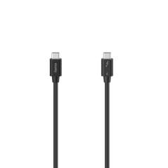 Câble USB-C mâle Hama Essential - Longueur 0,80 m - Vitesse jusqu'à 40 Gbit/s - Double blindage - Noir